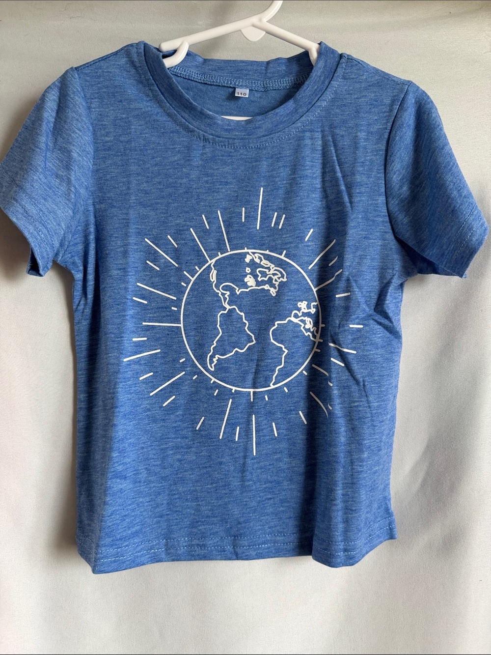 Blue Kids Graphic Earth Short Sleeve Tee
